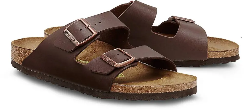 Alternative view of Dép Birkenstock Arizona Braun Naturleder Brown 051103