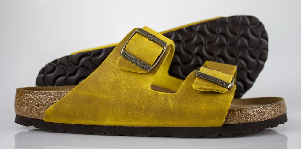 Dép Birkenstock Arizona FL WB Ochre Regular Fit 1019326 - Ảnh 4