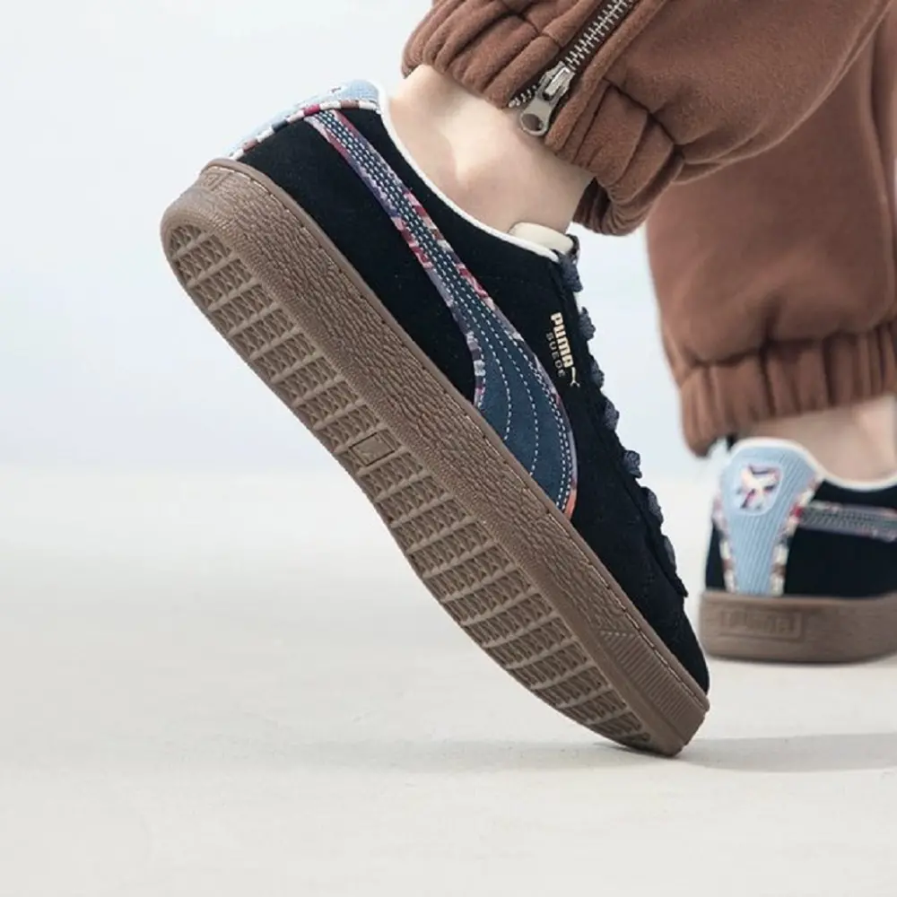 Giày Puma Suede Bz Emb 'Black Navy Marzipan Light Blue' 399021-01 - Ảnh 4