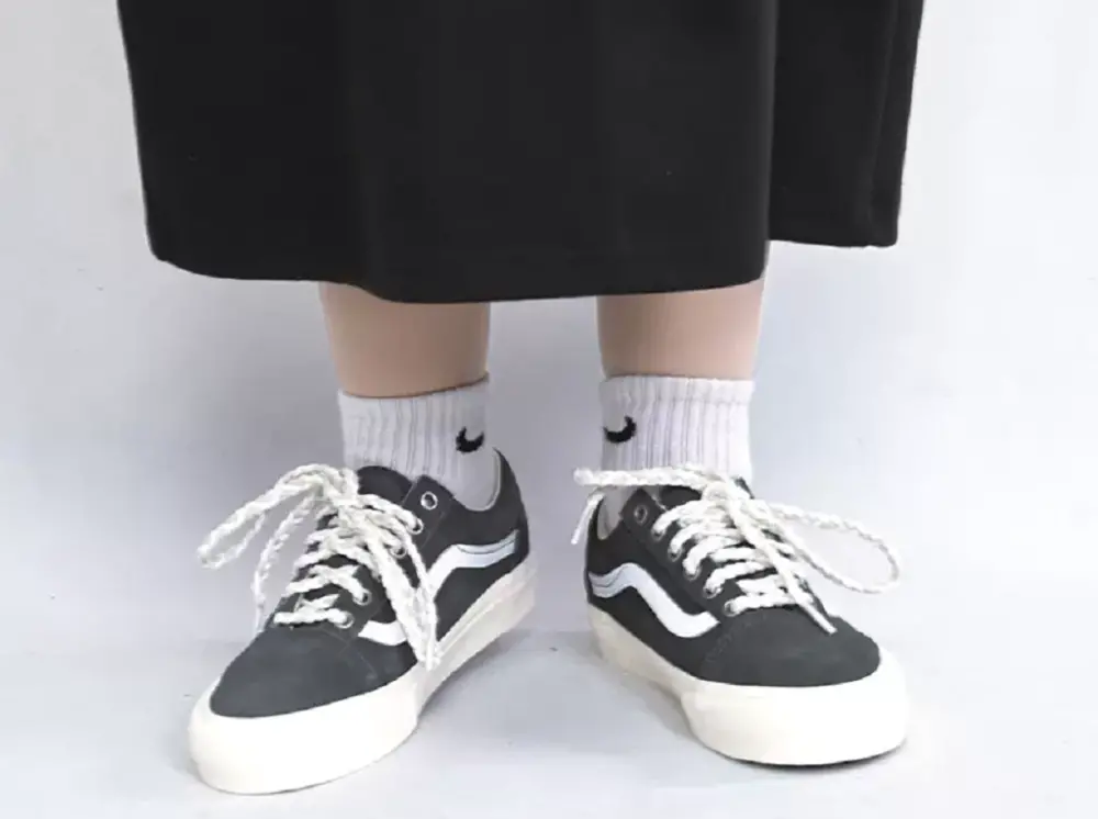 Giày Vans Braided Lace Old Skool VR3 Skate Black White VN0005UBBKP - Ảnh 3