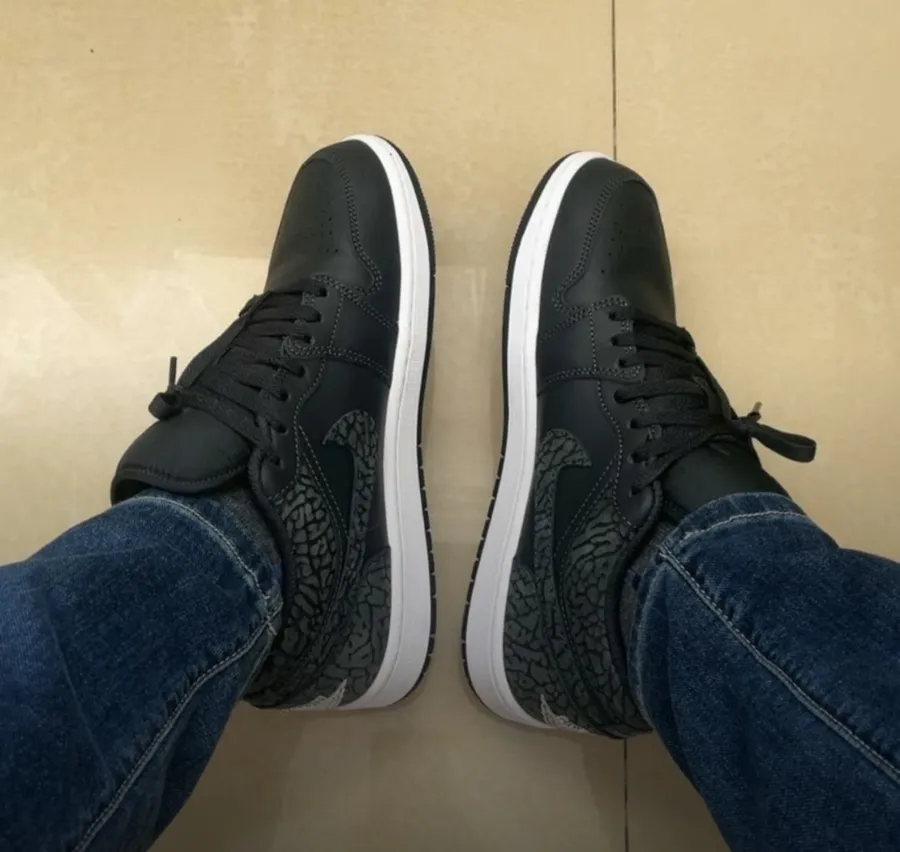 Giày Nike Air Jordan 1 Low SE ‘Black Elephant’ FB9907-001 - Ảnh 4