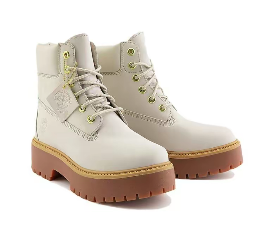 Giày Timberland Round Head Lace-Up Beige A6AWZW - Ảnh 4