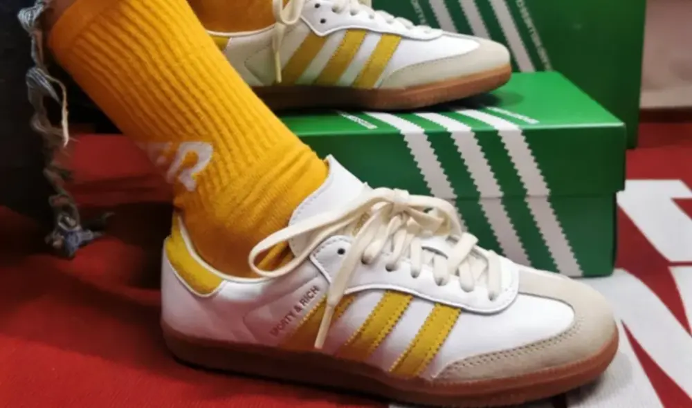 Giày Adidas x Sporty & Rich Samba 'White Bold Gold' IF5661 - Ảnh 4