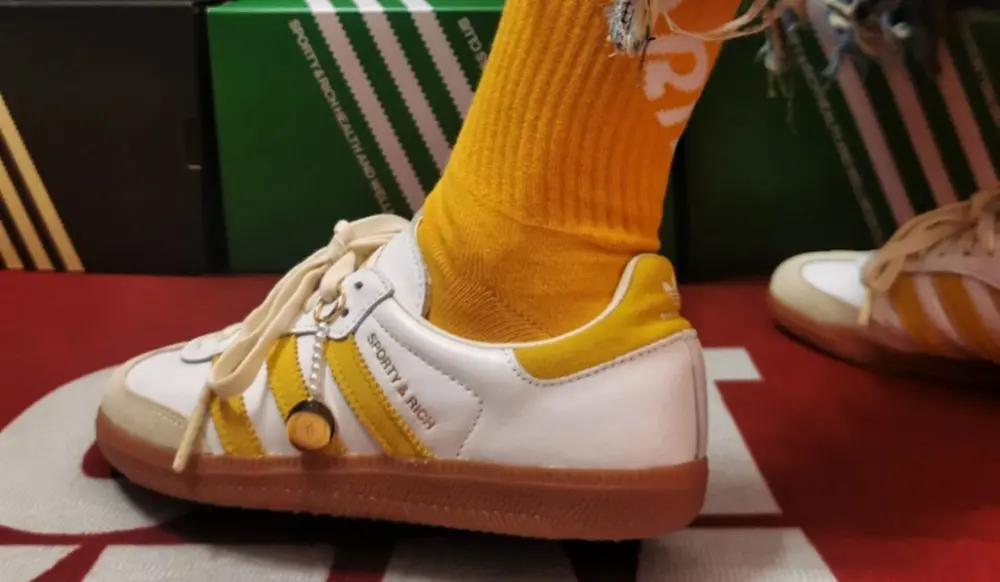 Giày Adidas x Sporty & Rich Samba 'White Bold Gold' IF5661 - Ảnh 3