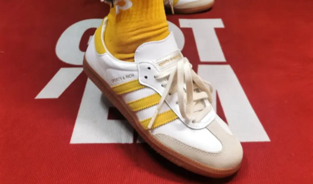 Giày Adidas x Sporty & Rich Samba 'White Bold Gold' IF5661 - Ảnh 5