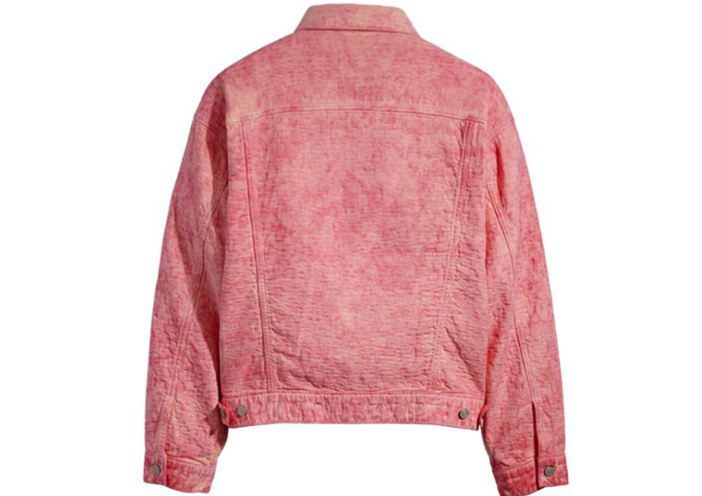 Áo Stussy x Levi's Jacquard Trucker Jacket Pink A52160000 - Ảnh 3