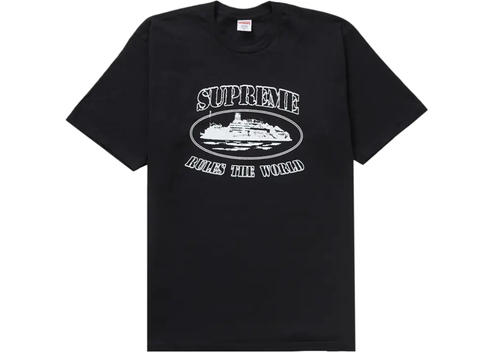 Áo Supreme x Corteiz Rules The World T-Shirt Black - 23FW
