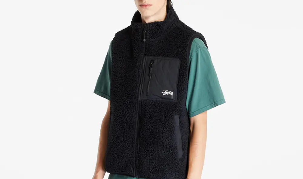 Alternative view of Áo Stussy Sherpa Reversible Vest Black 118528