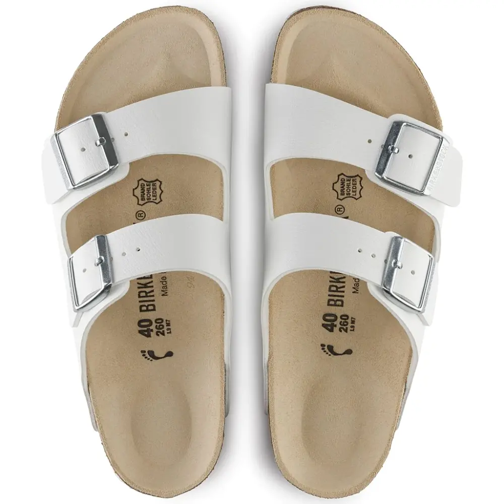 Dép Birkenstock Arizona Birko-Flor Narrow Fit White 0051733 - Ảnh 4