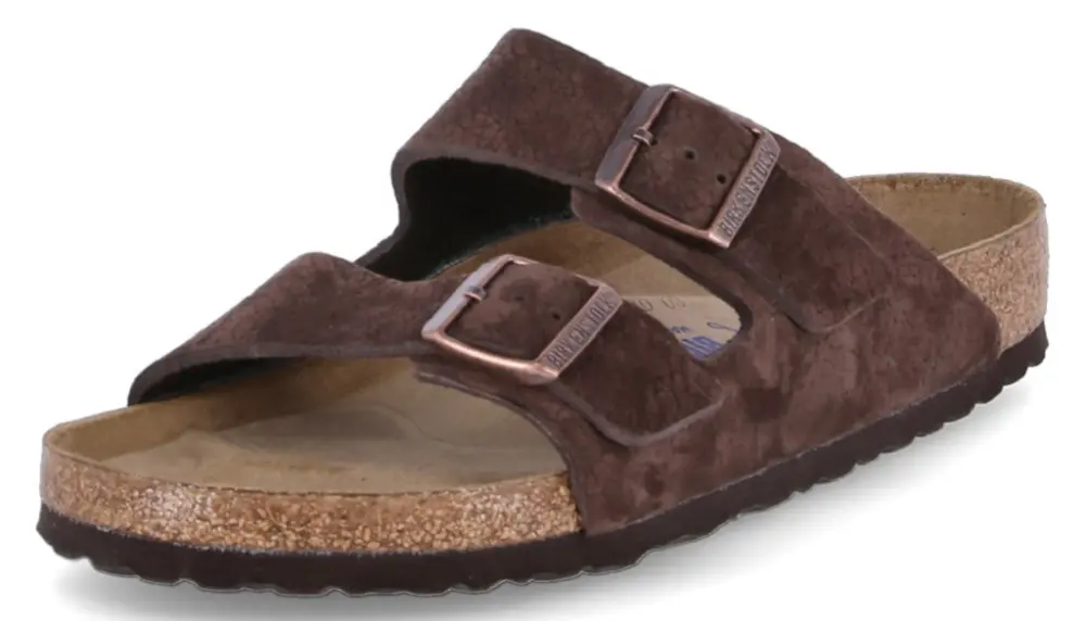 Dép Birkenstock Arizona Soft Footbed Nubuck Leather 1019007 - Ảnh 5