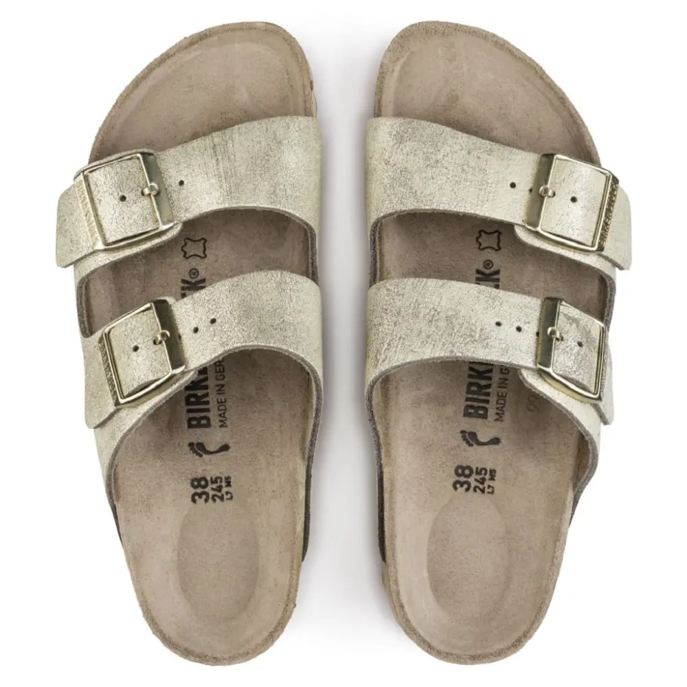 Alternative view of Dép Birkenstock Arizona SL Sandal Washed Metallic Cream Gold 1008798