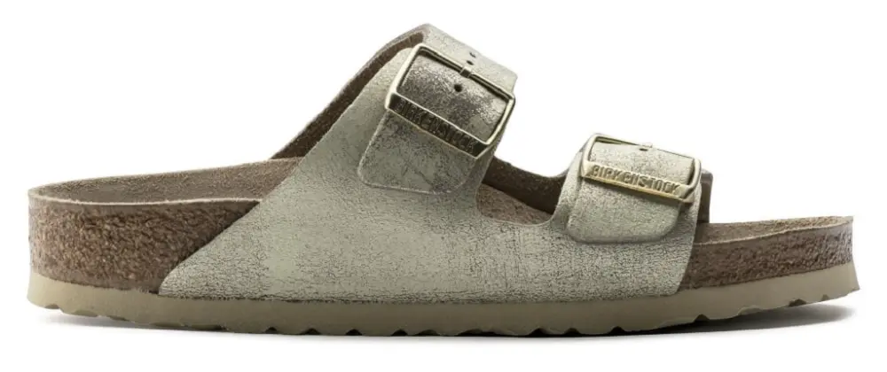 Dép Birkenstock Arizona SL Sandal Washed Metallic Cream Gold 1008798