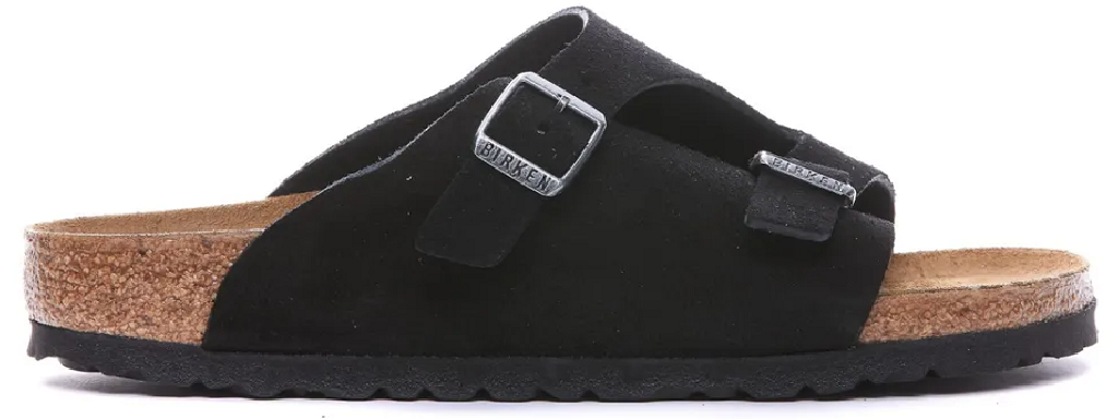 Dép Birkenstock Zurich Suede Leather Sandals Black 1025060