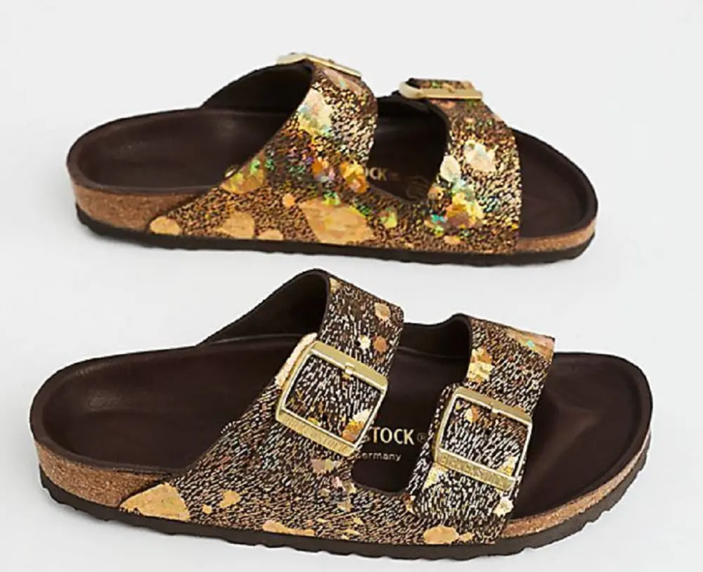 Dép Birkenstock Arizona Embossed Natural Leather Black/Snake Beige 1017593 - Ảnh 4