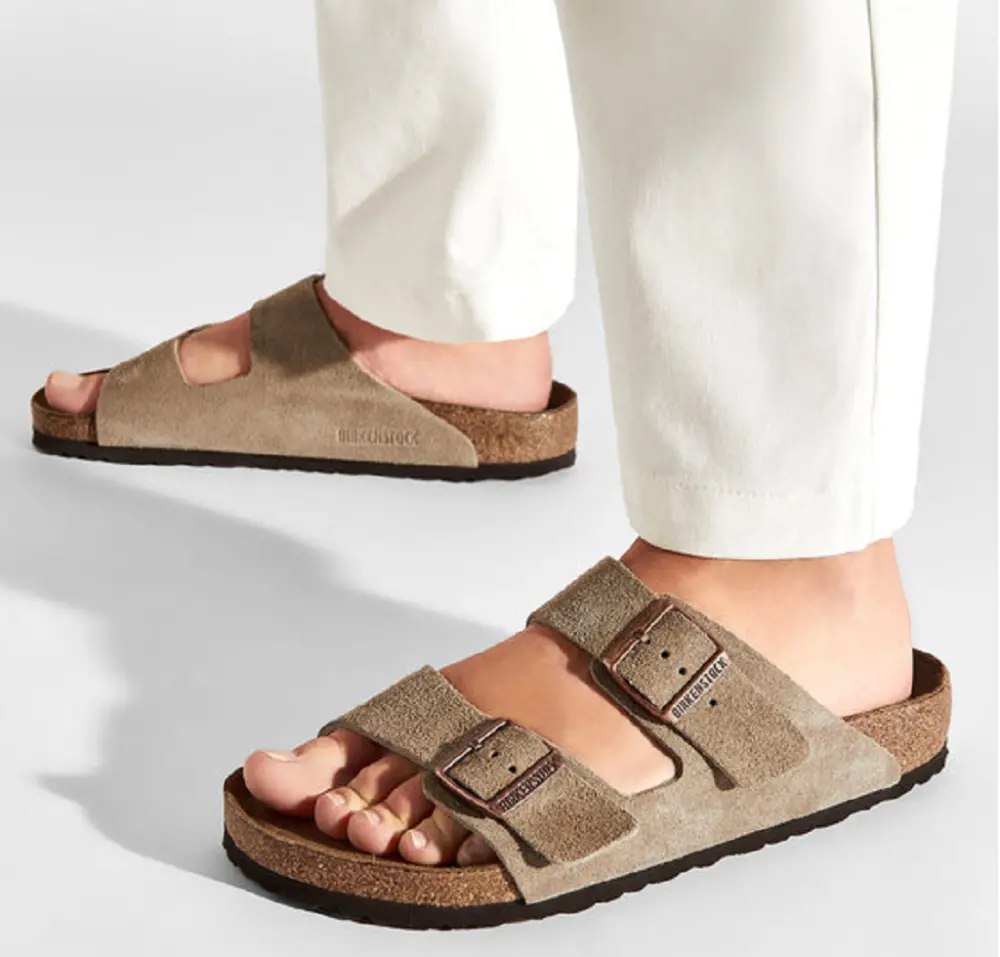 Alternative view of Dép Birkenstock Arizona Soft Footbed Suede Leather 'Taupe' 0951301