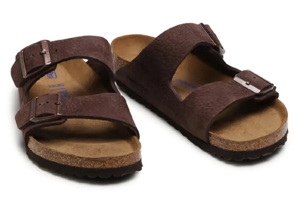 Dép Birkenstock Arizona Soft Footbed Nubuck Leather 1019007 - Ảnh 3