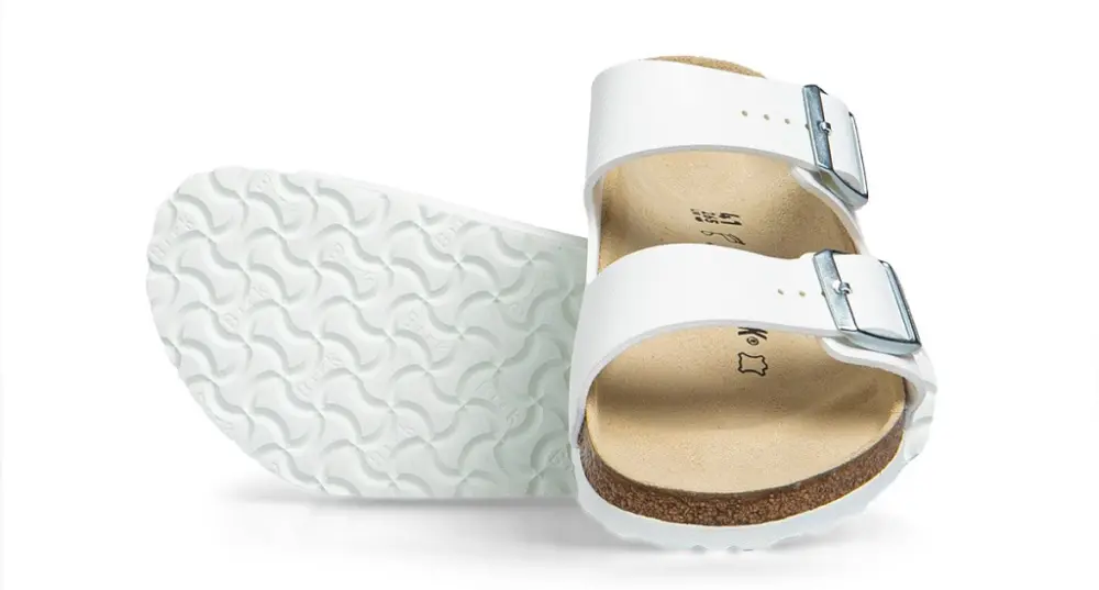 Alternative view of Dép Birkenstock Arizona Birko-Flor Narrow Fit White 0051733