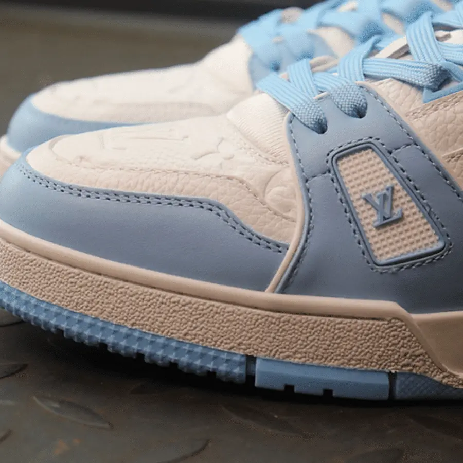 Giày Louis Vuitton Trainer Low “White Sky Blue” 1AA6YK - Ảnh 4