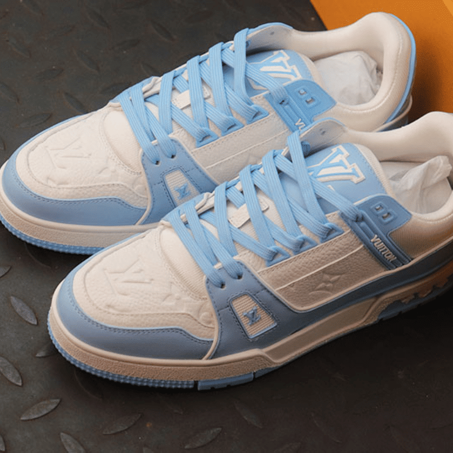Giày Louis Vuitton Trainer Low “White Sky Blue” 1AA6YK - Ảnh 6