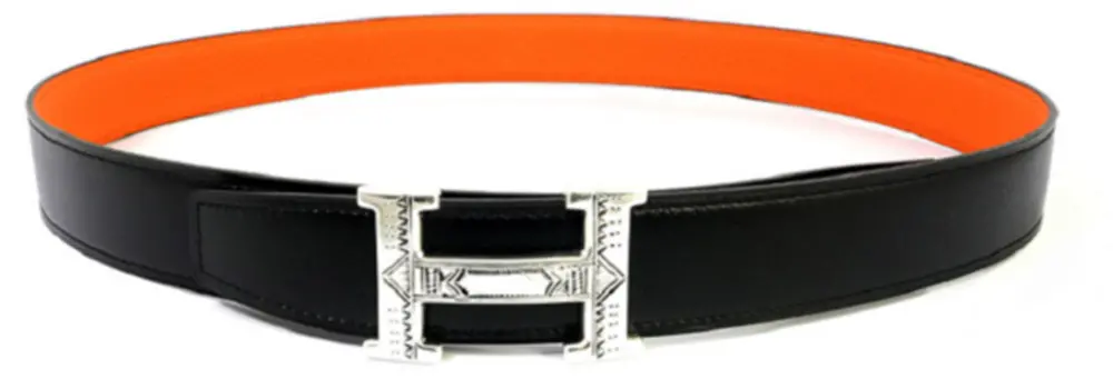 Thắt Lưng Hermes Touareg ‘Black Orange’ 073967CA-AE