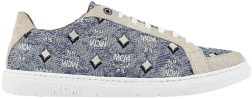 Giày MCM 41 IT Jacquard Monogram Blue MEXBATQ01LU041