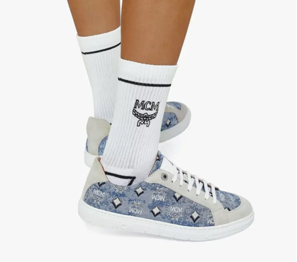 Alternative view of Giày MCM 37 IT Lo Sneakers Jacquard Monogram Blue MESBATQ02LU037