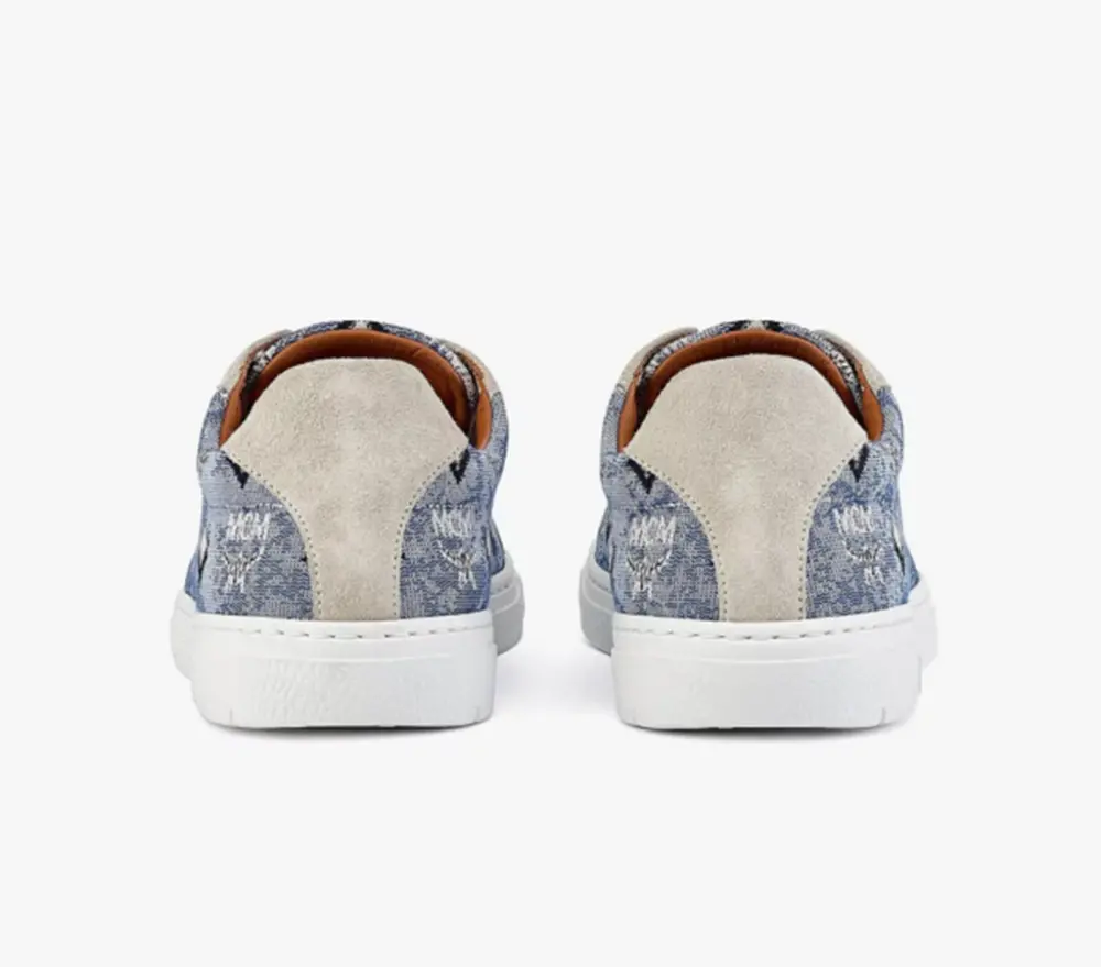 Giày MCM 37 IT Lo Sneakers Jacquard Monogram Blue MESBATQ02LU037 - Ảnh 4