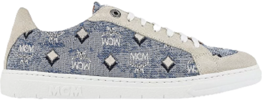 Giày MCM 37 IT Lo Sneakers Jacquard Monogram Blue MESBATQ02LU037