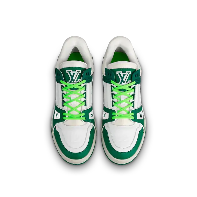 Giày Louis Vuitton LV Trainer Green White 1A9VNH - Ảnh 4