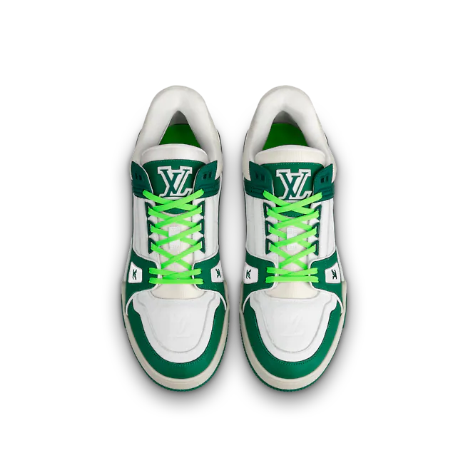 Giày Louis Vuitton LV Trainer Green White 1A9VNH - Ảnh 4