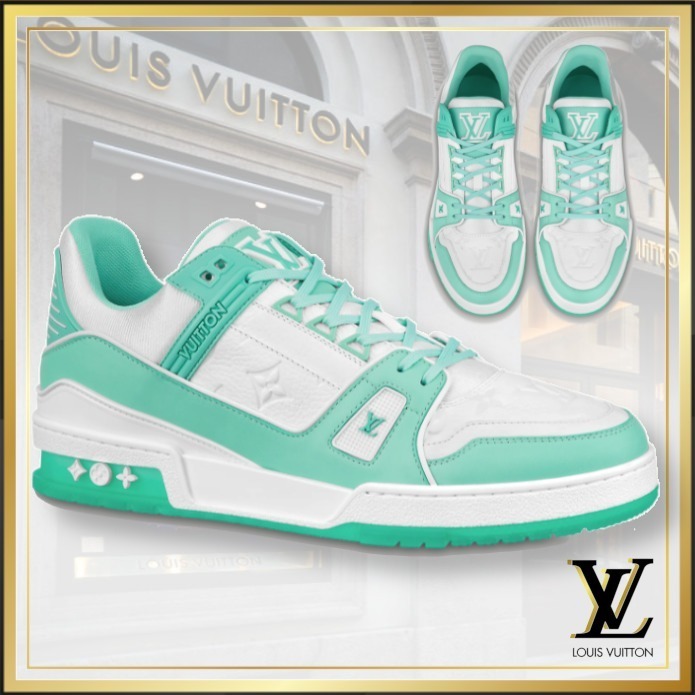 Giày Louis Vuitton LV Trainers ‘Green’ 1A8KBQ - Ảnh 3