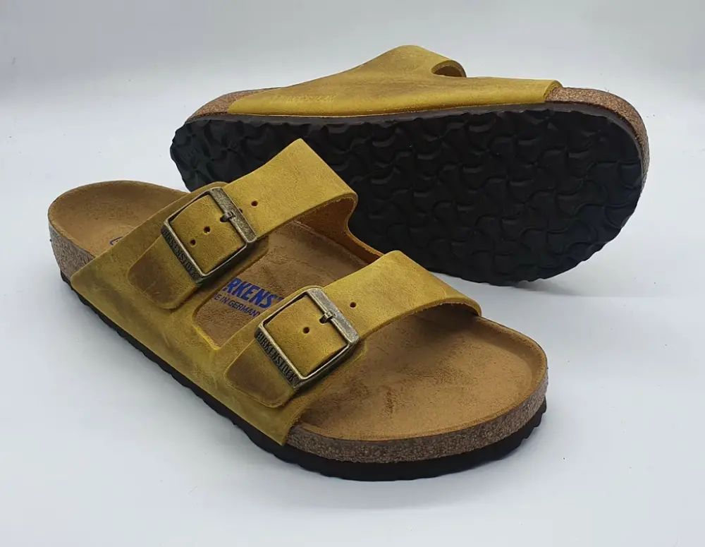 Dép Birkenstock Arizona FL WB Ochre Regular Fit 1019326 - Ảnh 3
