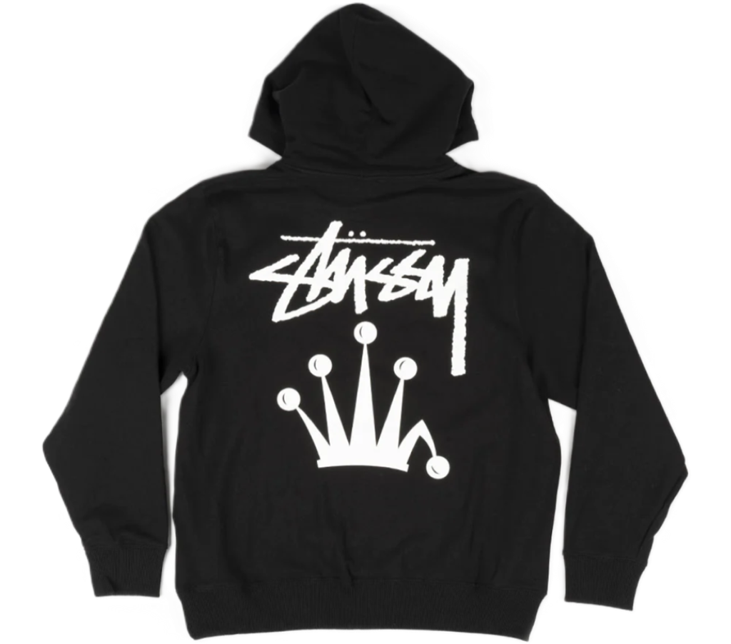 Áo Stussy Classic Crown Patten Printed Hooded Sweashirt 'Black' - Ảnh 2