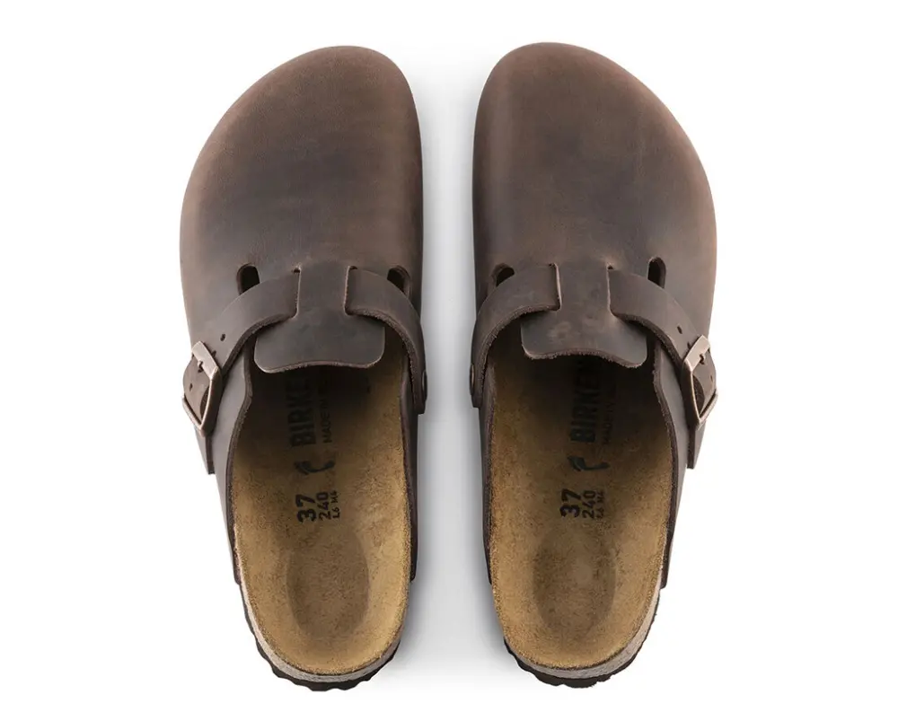 Dép Birkenstock Boston Nubuk Leather Habana 0860133 - Ảnh 4
