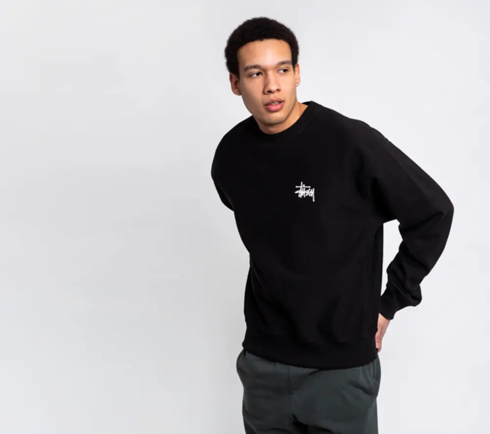 Áo Stussy Basic Stock Crew Black - Ảnh 4