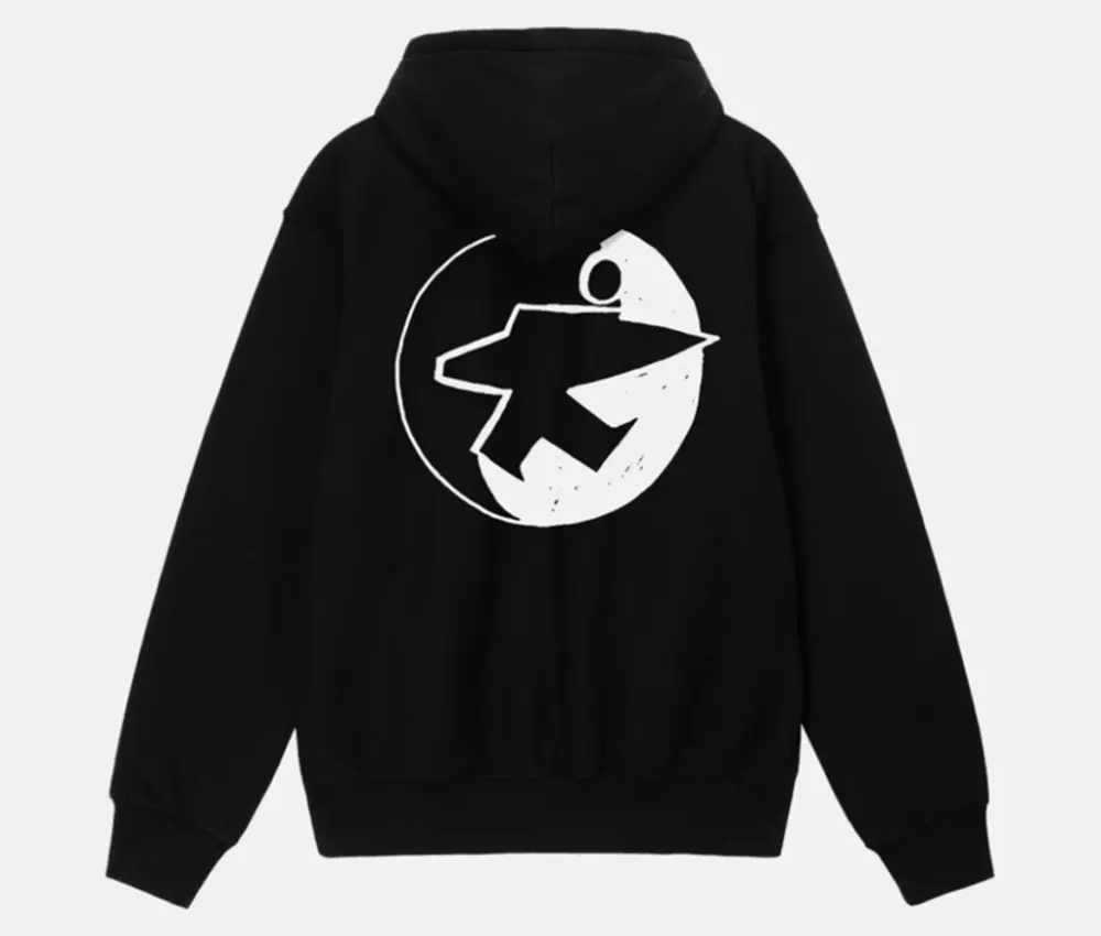 Alternative view of Áo Stussy x Our Legacy Work Shop Surfman Pigment Dyed Hoodie ‘Black’