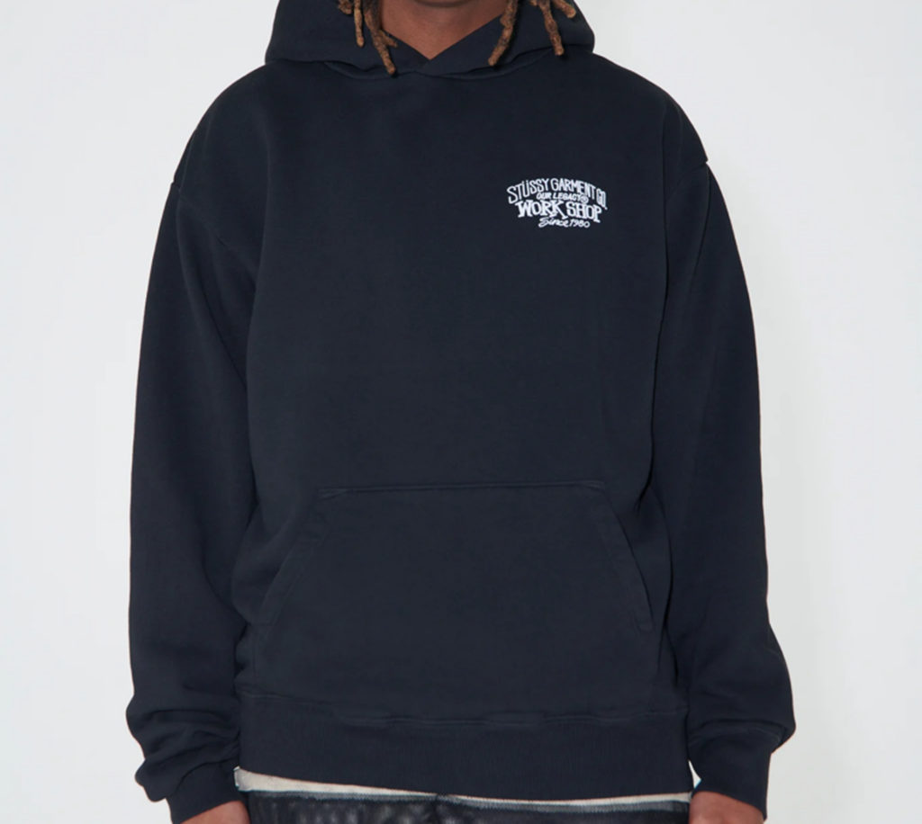 Áo Stussy x Our Legacy Work Shop Surfman Pigment Dyed Hoodie ‘Black’ - Ảnh 3