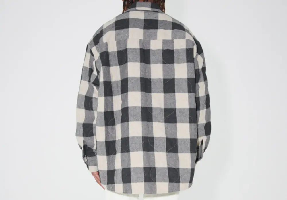 Áo Stussy x Our Legacy Work Shop Borrowed Jacket ‘Grey Beige Check’ - Ảnh 5