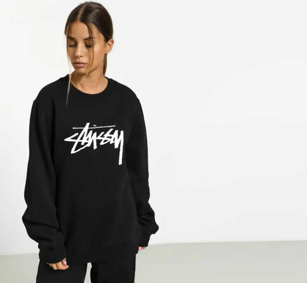 Áo Stussy Basic Stock Crew Black - Ảnh 3