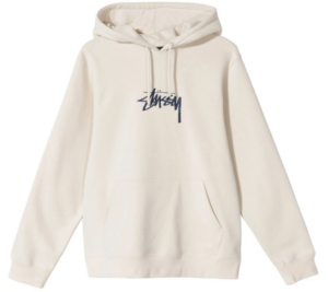 Áo Stussy Stock Logo Embroidered Hoodie Cream