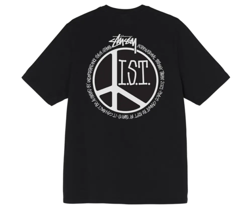 Áo Stussy Peace Dot Pigment Dyed Tee ‘Black’ - Ảnh 4