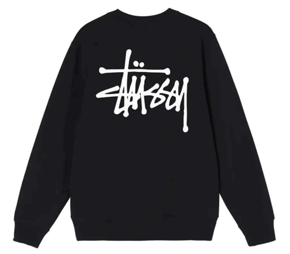 Áo Stussy Basic Stock Crew Black - Ảnh 5