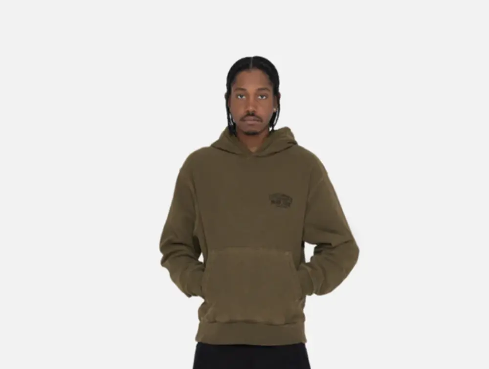 Áo Stussy x Our Legacy Work Shop Surfman Pigment Dyed Hoodie ‘Dark Olive’ - Ảnh 3