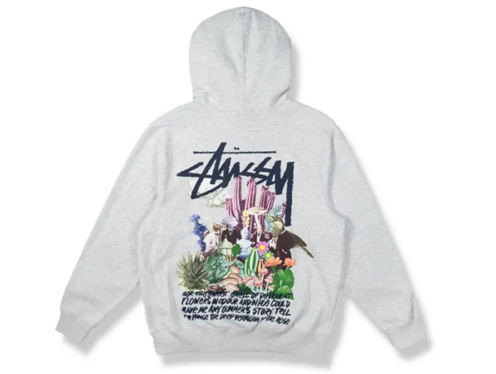 Alternative view of Áo Stussy Spychedelic Hood Ash Heather 32916952252512