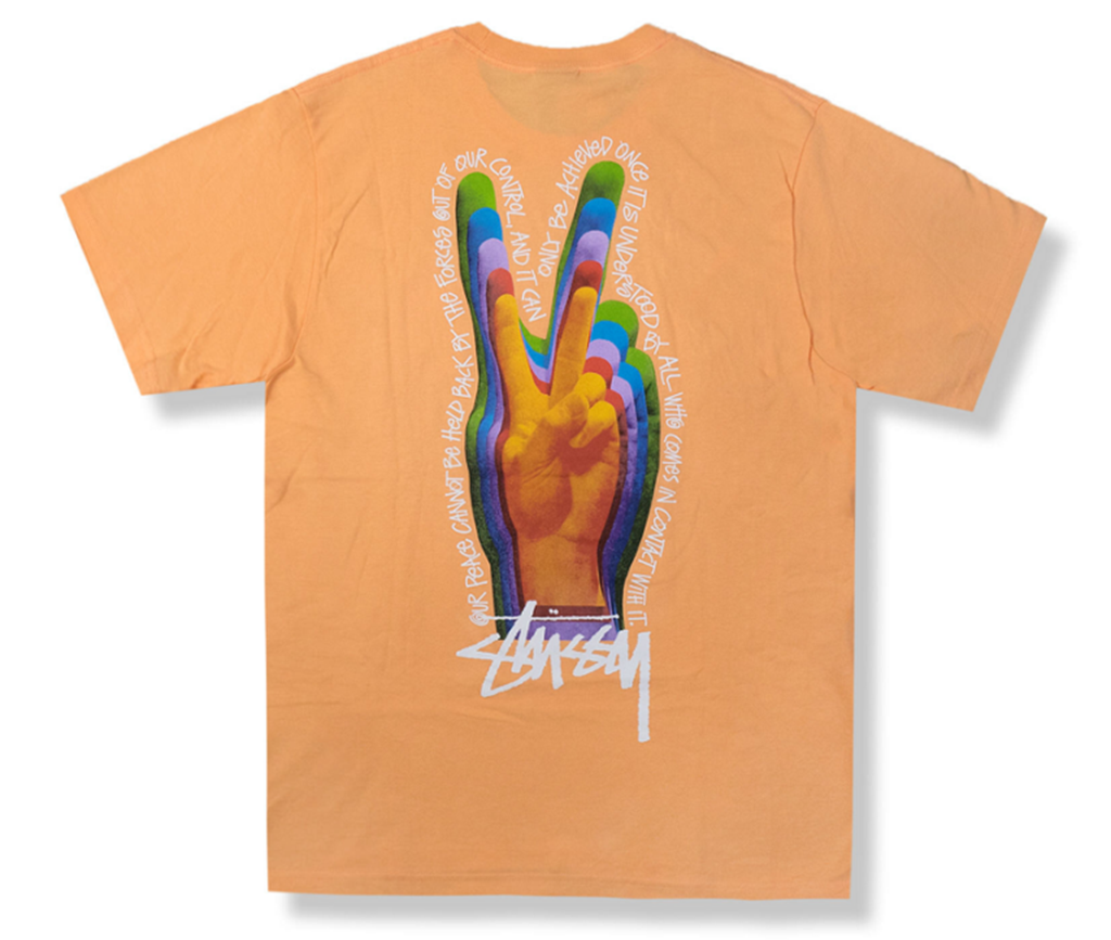 Áo Stussy Peace Sign Tee Orange - Ảnh 2