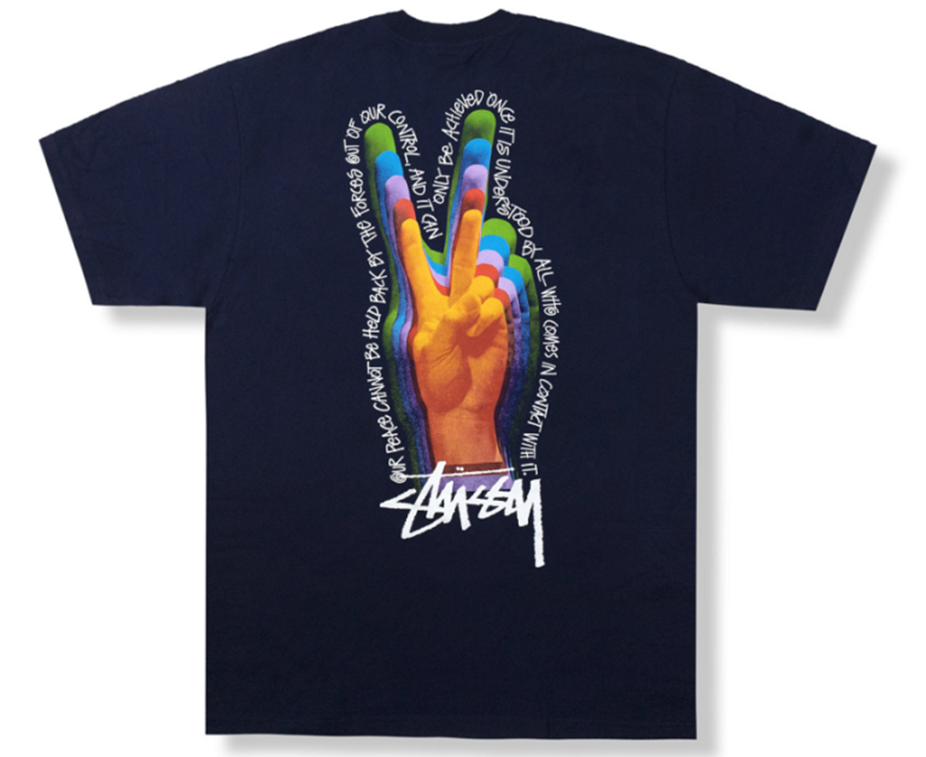 Áo Stussy Peace Sign Tee Navy - Ảnh 2