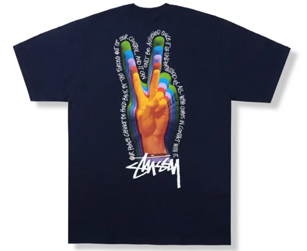 Alternative view of Áo Stussy Peace Sign Tee Navy