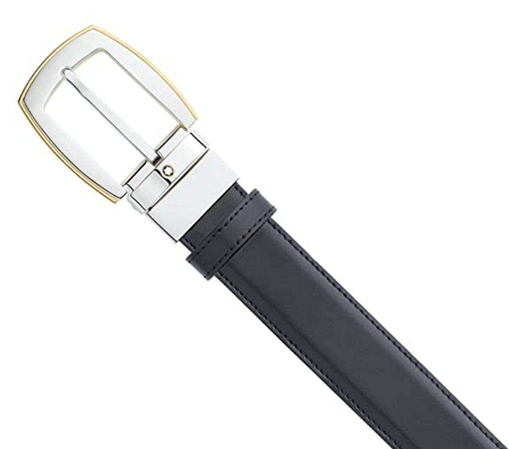 Thắt lưng Montblanc Convex Reversible Leather Belt Black Brown 111081 - Ảnh 2
