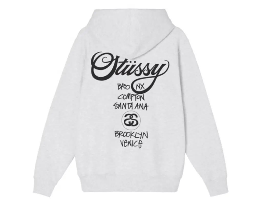 Alternative view of Áo Stussy World Tour Hoodie ‘Ash Heather’