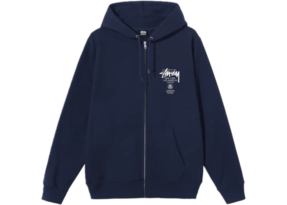 Áo Stussy World Tour Hoodie ‘Navy’